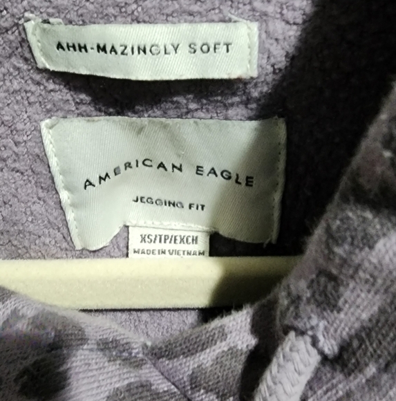 American Eagle Outfitters Purple Leopard Print Hoodie - Picture 2 of 4
